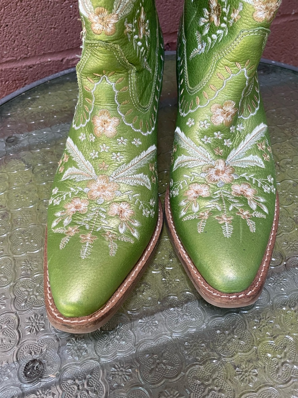 Dingo Primrose Western Boot In Green Metallic Size 9.5 - Picture 6 of 12